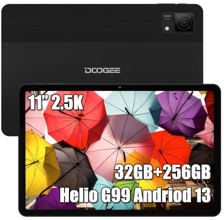 DOOGEE T30 Ultra Tablet PC, G99 Octa-Core 32GB RAM + 256GB ROM (TF 2TB), Batteria 8580mAh /18W, 11 Pollici TÜV SÜD, 2.5K 1600 * 2560, Dual 4G LTE/SIM, 16MP + 8MP, Android 13, Widevine L1 Schwarz