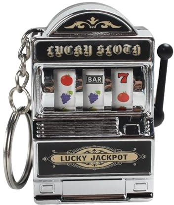 Baoblaze Mini-Spielautomaten-Schlüsselanhänger, Obstautomaten-Spielautomaten-Anhänger, Valentinstagsgeschenk, lustige Souvenirs, Mini-Arcade-Spiel, Spielzeug, Silber