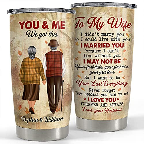 Tumbler 590ml Insulated Travel Mug Stainless Steel Thermo Cup for Sister Valentine's Day Birthday Personalized Couple Tumbler to My Wife You and Me