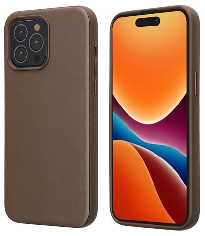 kalibri Hülle kompatibel mit Apple iPhone 15 Pro Max Hülle - Premium Handyhülle mit TPU Bumper kompatibel mit MagSafe - Strukturierte Oberfläche - Taupe