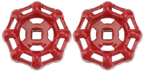 KOMUNJ 2 Stück Ventil Handrad,Ventil Absperrventil Wasserhahn Wasserrohr Ventil Oberteil Griff , 6x6mm (Rot)