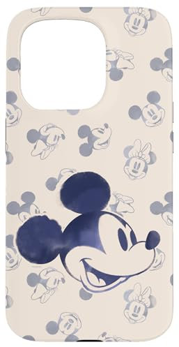 Hülle für iPhone 15 Pro Disney Mickey und Minnie Mouse Köpfe Retro Vintage Classic