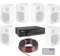 KIT AUDIO FILODIFFUSIONE BLUETOOTH CON 4 O 6 CASSE AUDIO DA PARETE COMPLETE DI STAFFE (6 CASSE BIANCHE)