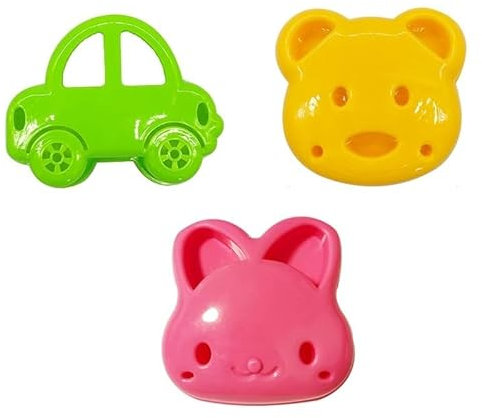 WMQWLGOF Sandwich-Ausstecher, Mini-Cartoon-Bär, Eichhörnchen, Seehund, Brotmesser, Sandwich-Schneider, Versiegelung für Kinder, Bento-Mittagessen, Backform (Farbe: 3 Stück), WMQWLGOF123