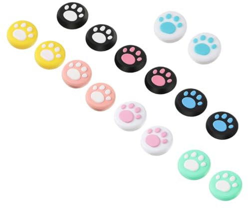 Hoement 16stücke Joystick Schutzkappen Katzenpfoten Daumengriffe Für Game Controller Kompatibel Mit rutschfest Und Langlebig Schützt Vor Kratzern Und Abnutzung