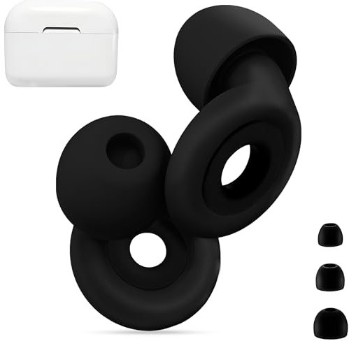 KOOTEC® Tapones Oídos Ruido Dormir de Silicona | Tapones oídos Cancelación de Ruido SNR 28dB | Tapones para Dormir, Estudiar, Trabajar, Leer, Nadar. (Negro)