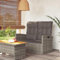 Keyroto Gartenlounge Gartensofa mit Liegefunktion Sofa Balkon Rattan Sofa Lounge m?Bel Outdoor mit Kissen Poly Rattan Grau