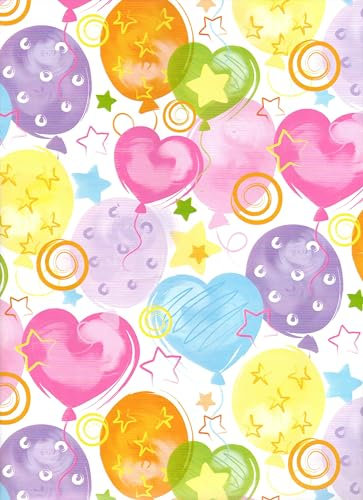 ARKRAFT Geschenkpapier Set 5 Bögen Format 90 x 65 cm Verpackung ohne Plastik Design Luftballons (119)