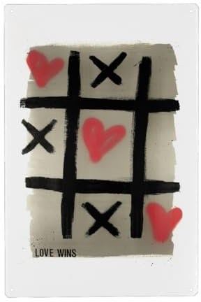 artboxONE Metall-Poster 30x45 cm Liebe Tic-Tac-Love von Künstler Saskia Graumann