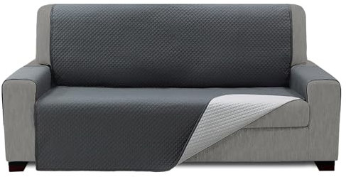 ECOMMERC3 Sofabezug für 2-Sitzer, 120 x 220 cm, Sofa-Effekt, Farbe: Osc-Grau, einfache Installation, verstellbar