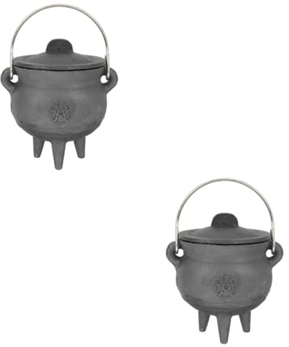 Ciieeo Adornos De Brujas 2 Piezas Caldero Mágico De Bruja Caldero Cubo De Hervidor De Dulces Decoración De Halloween Festa De Halloween Macetas Modelo De Olla De Bruja Adorno De Escritorio Planchar