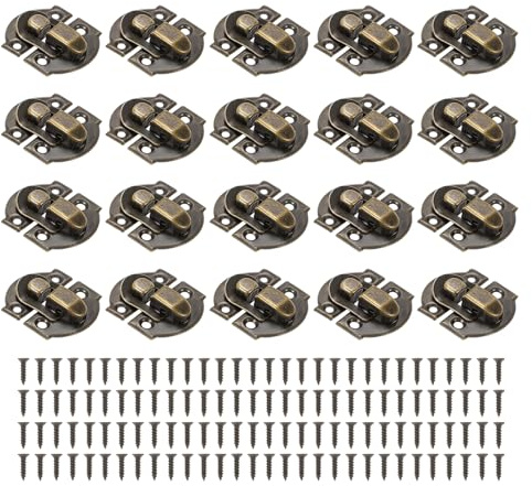 PATIKIL Kleiner Metallkasten-Knebelverschluss, 20er-Pack Vintage-Hasp-Verschluss-Schnalle-Hardware mit Montageschraube für Holzschmuckschrank-Werkzeugkasten-Ordinary-Box, Bronze