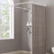 Yampos Bastone Tenda Doccia a Forma di U, [Entrambi i lati: 60 cm - 132 cm, Medio: 76,2 cm - 116,8 cm] Barra Doccia Angolare Regolabile per il Bagno con 12 Ganci e Supporto per Soffitto