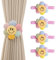 FOSDICK 4 Piezas Alzapaños Cortinas, Sujeta Cortinas Flores de Colores, Recoge Cortinas Elástico, Abrazaderas Cortinas con Hebilla, Curtain Tiebacks para Salón,Dormitorio,Habitación Infantil,Oficina