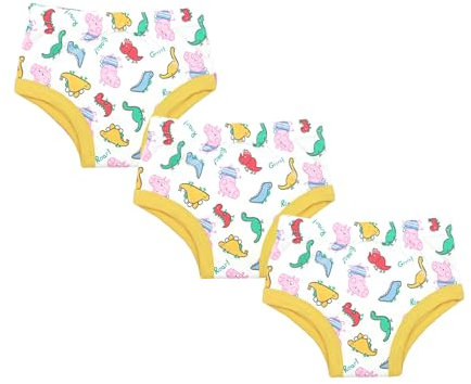 Peppa Pig Potty Training Pants Boys Girls Reusable Training Underwear 100% Cotton Waterproof Purple Blue Pink Yellow Toddler Pants Iconic Character Design 3 Pack (Yellow, M (2-3 Years))