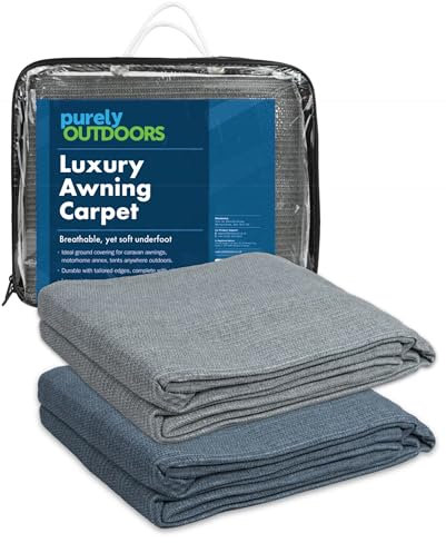 Purely Outdoors Luxury Awning Carpet Breathable Treadlite Groundsheet Footprint for Tents/Awnings - Campervan, Motorhome, Caravan, Tent, Gazebos, Canopies (Charcoal Grey, 250 x 400cm)