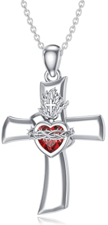 HARMONY BOLA Collana da uomo con ciondolo a forma di croce in argento Sterling 925, San Cristofo/chiodo/ateo/Allah/Yahweh, con protezione amuleto gioielli per il marito, 2,7 cm x 2,1 cm, Argento