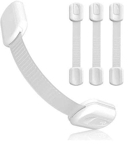NEXROLA Kindersicherung Schrank 10er-Set – Kindersicherung Schubladen ohne Bohren, starker 3M-Klebstoff Schubladensicherung Baby (weiß)