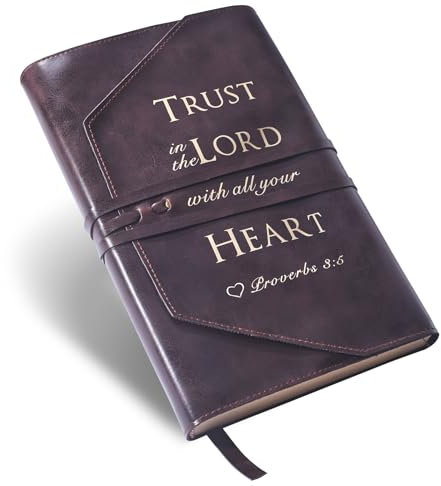 Lparkin Custodia per Bibbia in pelle PU di alta qualità, per uomini e donne, multifunzione, con cinturino regolabile, perfetta idea regalo cristiana, con scritta Trust in the Lord with All Your Heart