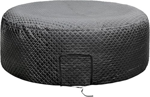 Housse thermique ronde universelle de 180 cm – Housse thermique gonflable avec porte à fermeture éclair – Housse de spa d'extérieur – Isolation supplémentaire et résistante à la poussière
