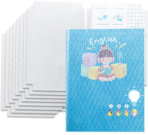 yivom 10 Stück Buchschutzfolie Selbstklebend A4 34×47 cm Buchfolie Selbstklebend Transparent Buchumschläge Schulbücher Wasserdicht & Zuschnittfrei für Schulbücher, Hardcover, Dokumentenschutz