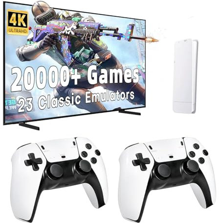 Consola Retro Game Stick - 64GB TF Card - USB Wireless Consola Game Stick con 20+Emu-ladores 20000+Juegos, Plug and Play Video Game Sticks Salida HDMI para TV, USB Retro Game Stick Consola Retro