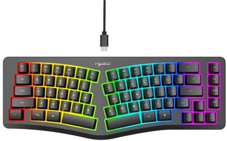 BaotyJie Clavier de Jeu mécanique Filaire rétroéclairé, Modes USB Filaire, Accessoires ergonomiques pour Ordinateur, Clavier Lumineux, Noir