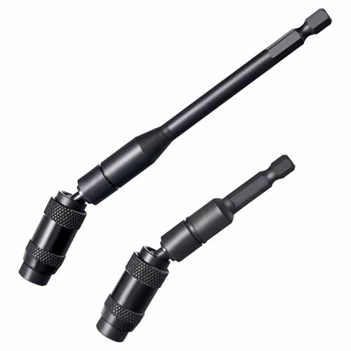 2 Pcs Magnetic Pivot Drill Bit Holder,1/4 Hex Pivoting bit Holder, 20 Degree Rotary Quick Release Drill Extension Screwdriver Bit Holder for Narrow Spaces or Corners