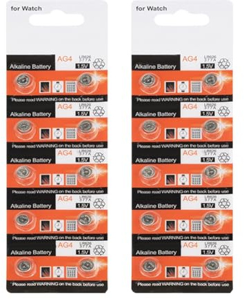 Paquete de 10/20 pilas alcalinas AG4 377/LR626sw de 1,5 V de larga duración