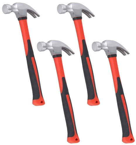 LEXININ Claw Hammer, 8oz, 280 x 110mm, 4-Piece Set with Comfortable Grip