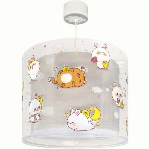 Dalber kinderlampe Pendelleuchte Hängelampe Kawaii Tiere Grau, 41762E, E27