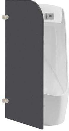awolsrgiop Schamwand, Urinal Trennwand 90x40cm, Schamwand aus Phenolharz mit Edelstahl 304, Bidet Trennwand, Sichtschutz für öffentliche Toiletten, Schulen, Büros, WC Trennwand mit Wandmontage, Schwar