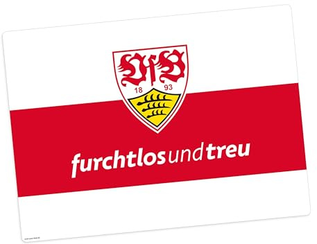 Tischset | Platzset abwaschbar -„VfB Stuttgart – furchtlos und treu - aus Premium Vinyl - 44x32 cm – rutschhemmend, abwaschbar - Made in Germany