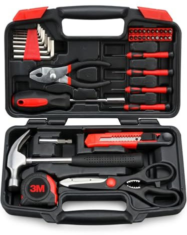 Tool Kit | Staunch 39 Piece Home and Office Tool Set | Complete Starter Tool Kit Set & Organiser Tool Box with Tools Included | General Household Tool Kits for Home with DIY Tools in Tool Case