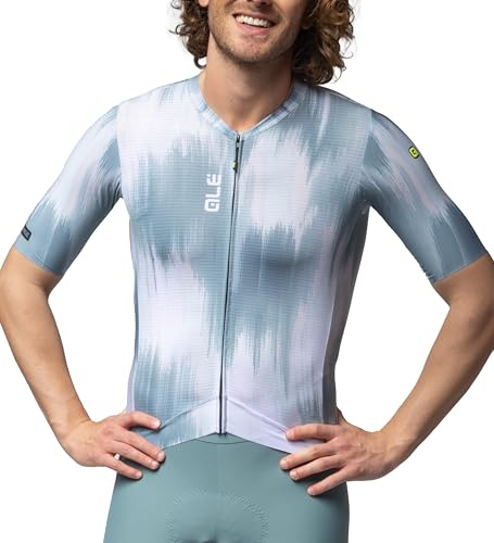 Alé Cycling Argon Herren Kurzarm Radtrikot - Rap Dry Carbon, Micro Aero & Piuma Mesh, Raw-Cut Ärmel, S‑Stability Bund, Leichte Performance Fit