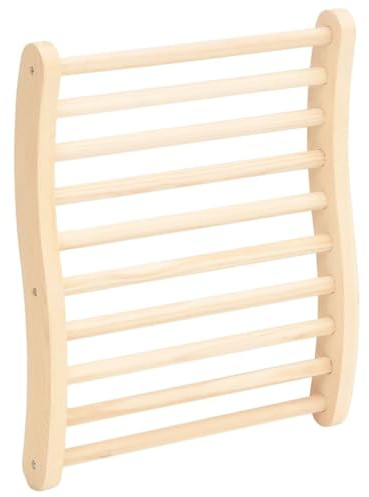 Runheo Dossier de sauna en forme de S en pin massif - 50 x 40 x 7,5 cm - Forme ergonomique - Pour cabine infrarouge et sauna traditionnel - Détend le dos et favorise le bien-être dans un bain de