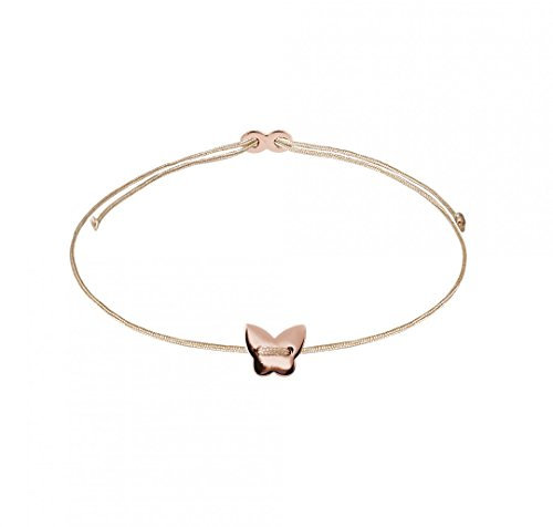 Mädchen-Armband Schmetterling 925 Silber rosé Nylon XS1688R