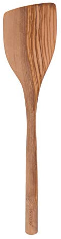 Tovolo 81-29279 espátula de madera en ángulo para cocina, utensilio de cocina, palito de madera de olivo, uno, madera, Olivewood, talla única