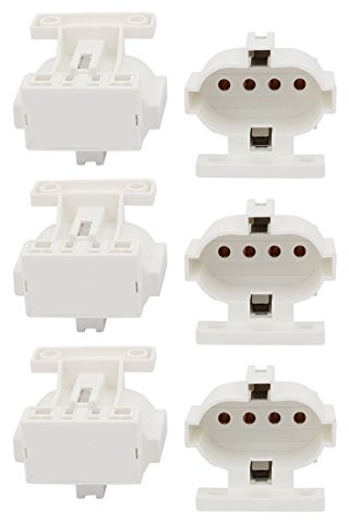 Aexit 6Pcs 2G7-F447 AC 500V 2A H culot de lampe fluorescent support de lampe à tube PL WH785405F852485D