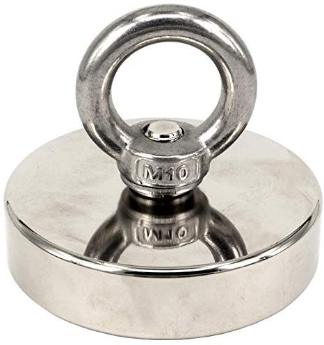 Neodym Bergemagnet - Neodym Magnet zum Angeln - 75mm – Zugkraft 200KG Stark - Fishing Angelmagnet – Topfmagnet Flachgreifer zum Magnet Fischen