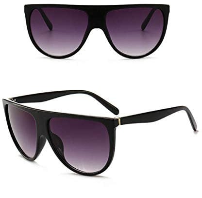No Name Ltd Flat Top Curtain Sunglasses/Oversized Shield Sun Glasses Women/Unisex Big Square Celeb Retro Vintage