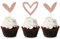 Unimall Global 24 Stück Roségold Glitter Herz Cupcake Topper Nettes Design Liebe Cupcake Topper für Hochzeit Braut Jubiläum Baby Dusche Party Dekorationen Lieferungen