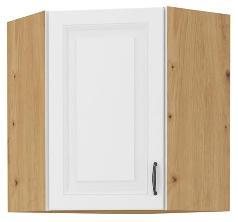Kuechen-preisbombe Eckhängeschrank 60x60 cm Stilo Weiss Eiche Artisan Küchenzeile Küchenblock Küche