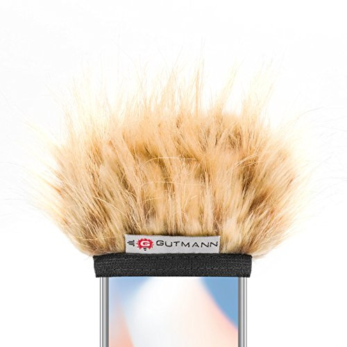 Gutmann Mikrofon Windschutz Fell für Samsung Galaxy S10 / S10+ Plus/Camel Handgefertigt in Deutschland