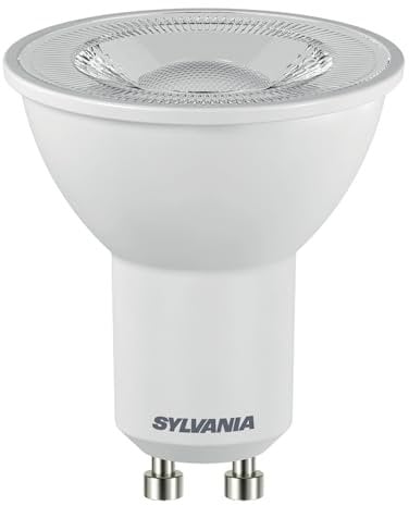 SYLVANIA LED-Lampe, GU10 Sockel, 620 Lumen, daylight (6500 Kelvin), 7 Watt Leistung, 12000h Lebensdauer, 50mm Durchmesser, 56mm Länge, Klarer Reflektor Kolben, 1er Pack