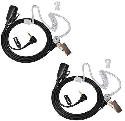 HYS 2,5 mm 1-poliger Walkie-Talkie-Ohrhörer mit Mikrofon, Sicherheits-Headset, kompatibel mit Motorola TLKR-T60 T61 T62 T80 T81 T82 T-92 H2O T80 Extreme (2 Stück)