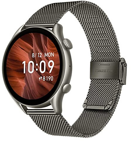 TRUMiRR Compatible con Amazfit GTR 3/GTR 3 PRO Pulsera, Pulsera de metal con banda de reloj de acero inoxidable tejido de malla para Amazfit GTR3/Amazfit GTR 3 PRO