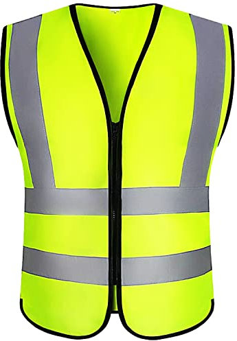 Oyayubi Warnwesten Auto Pannenweste, 2022 Gelb Warnweste mit Reißverschluss und 360 Grad Reflektierende Streifen, Neongelb Sicherheitsweste, Waschbar Reflektierend Weste, Herren Frauen, Pkw, LKW