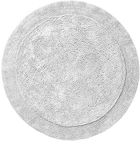 Erwin Müller Badematte, Badteppich Uni Serie Stuttgart - extra dick, hohe Saugfähigkeit, 100% Baumwolle - Größe rund: 90 cm Ø weiß