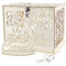 JaneYi Hochzeitskarten Box für Kartenbox Hochzeit Vintage Holz Kartenbox mit Schloss Briefkasten Kartenkiste Karten Boxen für Hochzeit Geschenkkarten Box für Hochzeit (30X23X23cm)
